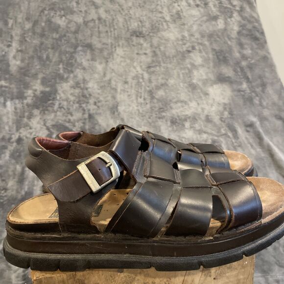 VTG BILL BLASS Fisherman Leather Sandals Men 10.5 cushioned insole 90s Y2K main image 7